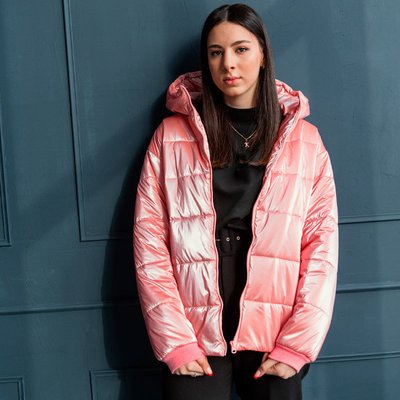 Демісезонна підліткова куртка для дівчинки в рожевому кольорі 411195452 фото