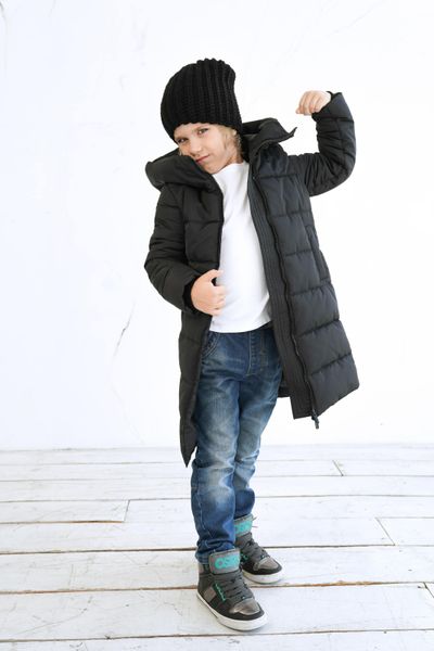 Детское подростковое зимнее пальто для мальчика 10000100 фото
