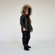 Дитячий зимовий костюм з натуральної опушенням в чорному кольорі для дівчинки 080-21 black girl фото 2