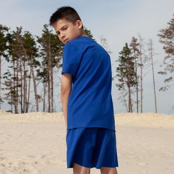 Дитячий підлітковий літній костюм з шорт і футболки синього кольору S-033-20 BLUE BOY фото