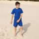 Дитячий підлітковий літній костюм з шорт і футболки синього кольору S-033-20 BLUE BOY фото 2