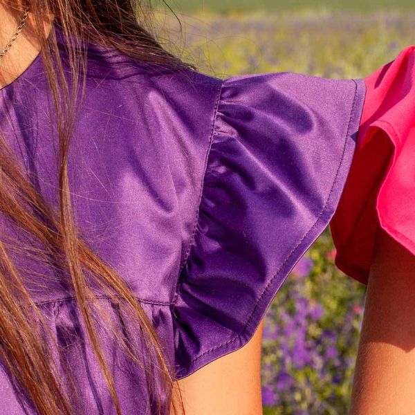 Дитяча, підліткова літня сукня для дівчинки у фіолетовому кольорі D-005-21 purple фото