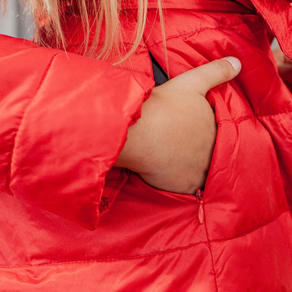 Підліткове демісезонне пальто червоного кольору з водовідштовхувальної плащової тканини AC-002-17 red фото