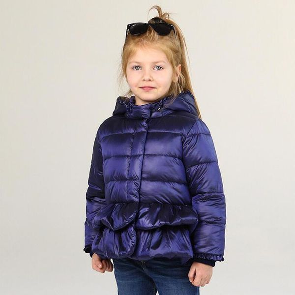 Однотонна демісезонна дитяча куртка синього кольору AJ-001-17-blueberries фото