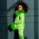 Дитячий демісезонний костюм зеленого кольору з натуральної опушкою W-0011-16 light green фото 3