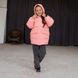 Дитяча подовжена зимова куртка в рожевому кольорі для дівчинки WJ-078-21 pink girl фото 1