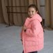 Дитяча подовжена зимова куртка в рожевому кольорі для дівчинки WJ-078-21 pink girl фото 2