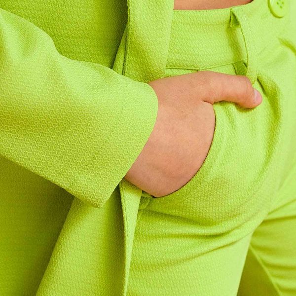 Підлітковий костюм піджак і шорти в салатовому кольорі S-023-21 light green фото