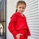 Дитячий костюм з льону для дівчаток в червоному кольорі S-55-21 red girls фото 3