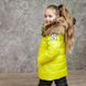 Дитячий зимовий костюм з натуральної опушенням в жовтому кольорі для дівчинки W-079-21 neon yellow girl фото 1