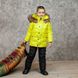 Дитячий зимовий костюм з натуральної опушенням в жовтому кольорі для хлопчика W-079-21 neon yellow boy фото 1