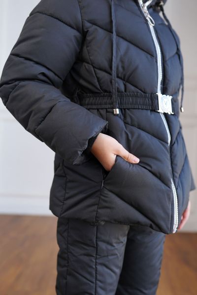 Детский зимний костюм черного цвета для девочки 10000406 фото