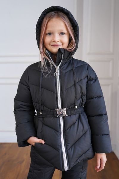 Детский зимний костюм черного цвета для девочки 10000406 фото