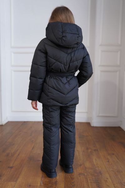 Дитячий зимовий костюм чорного кольору для дівчинки 10000406 фото