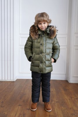 Детская зимняя куртка зеленого цвета на мальчика 10000200 фото