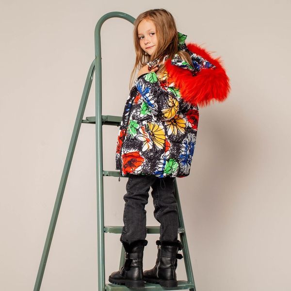 Дитяча зимова куртка з авторським принтом J-0029-20 фото