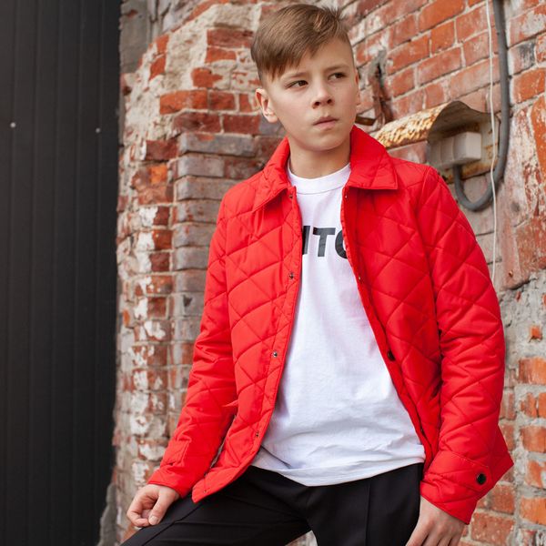 Підліткова демісезонна червона куртка на хлопчика 414916836 фото