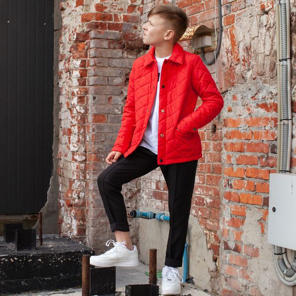 Підліткова демісезонна червона куртка на хлопчика 414916836 фото