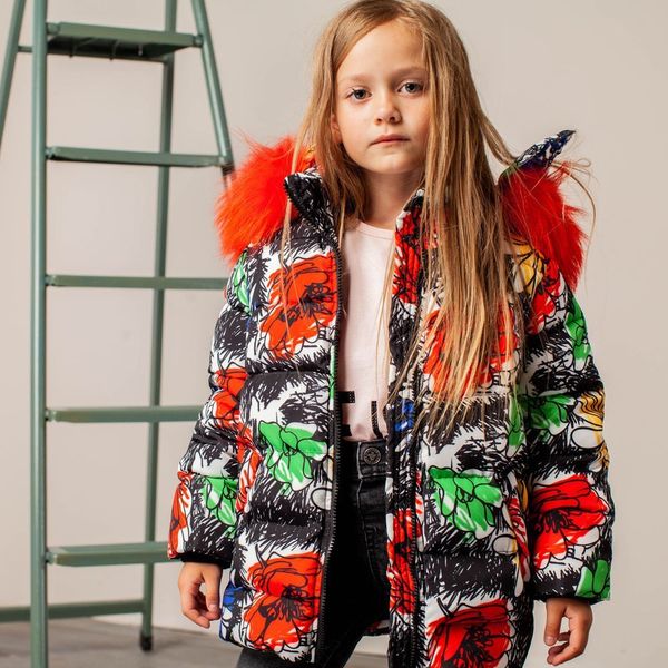 Дитяча зимова куртка з авторським принтом J-0029-20 фото