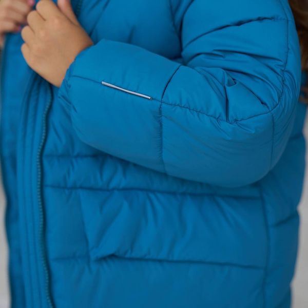 Дитяча подовжена зимова куртка в кольорі морська хвиля для дівчинки WJ-078-21 see wave girl фото