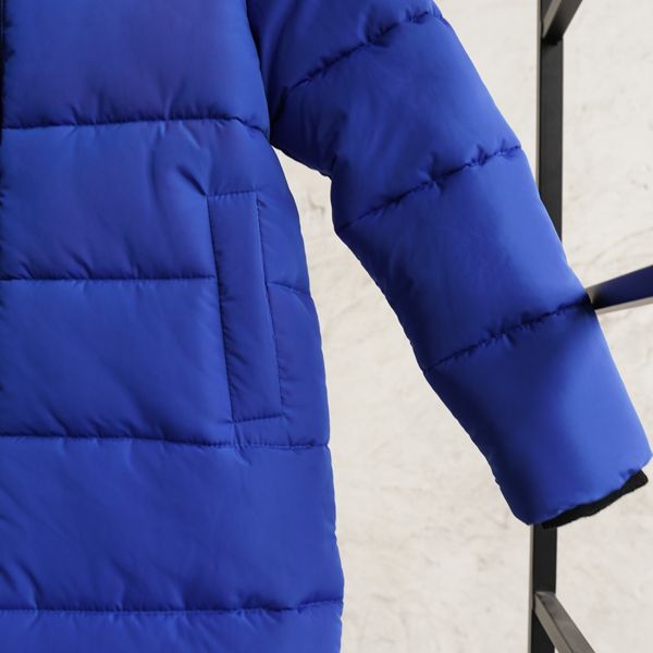 Дитяче,підліткове зимове пальто для хлопчиків та дівчат у синьому кольорі W-071-22 blue фото