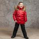 Дитячий зимовий костюм з натуральної опушенням в червоному кольорі для хлопчика W-079-21 red boy фото 7