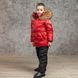 Дитячий зимовий костюм з натуральної опушенням в червоному кольорі для хлопчика W-079-21 red boy фото 1