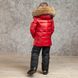 Дитячий зимовий костюм з натуральної опушенням в червоному кольорі для хлопчика W-079-21 red boy фото 4