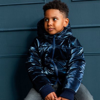 Демісезонна дитяча куртка в синьому кольорі для хлопчика J-22-21 blue фото