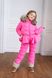 Дитячий зимовий рожевий комбінезон з натуральною опушкою 10000420 фото 7