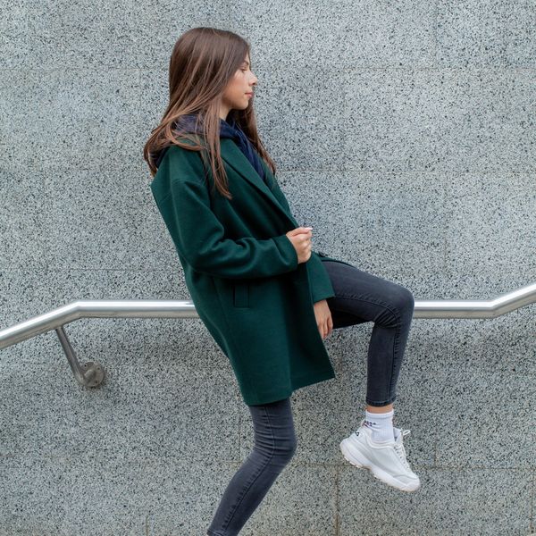 Підліткове кашемірове пальто зеленого кольору на дівчинку C-0011-19 green фото