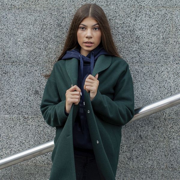 Підліткове кашемірове пальто зеленого кольору на дівчинку C-0011-19 green фото