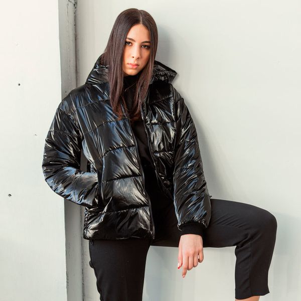 Демісезонна підліткова куртка для дівчинки в чорному кольорі J-23-21 black фото