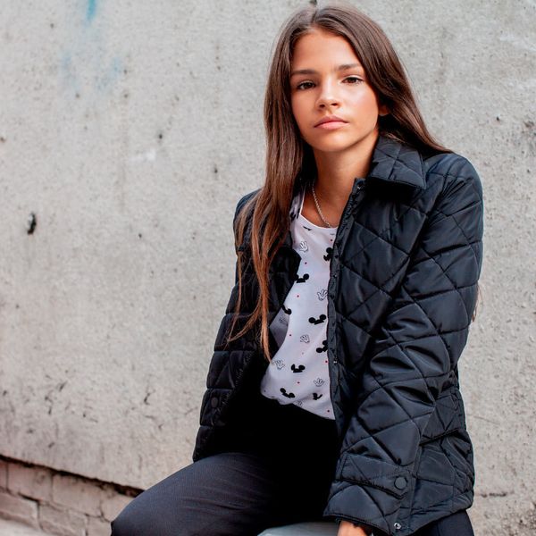 Демісезонне чорна куртка на підлітка дівчинку J-003-19 Black фото