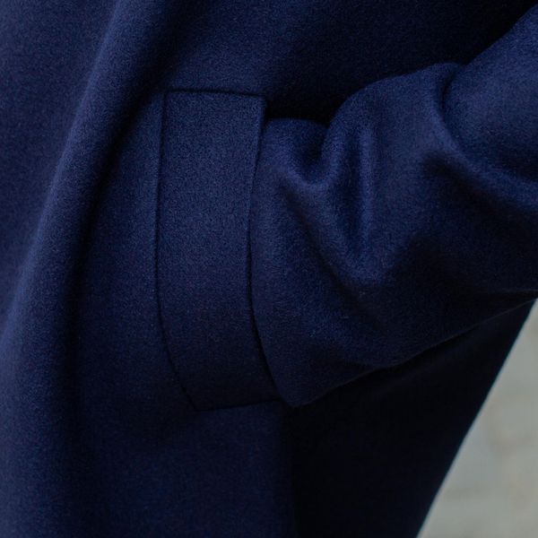 Підліткове кашемірове пальто синього кольору на дівчинку C-0013-19 BLUE фото