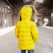 Дитяча зимова куртка з натуральної опушки неоново - жовтого кольору на дівчинку WJ-077-20 neon yellow фото 7