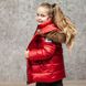 Дитячий зимовий костюм з натуральної опушенням в червоному кольорі для дівчинки W-079-21 red girl фото 2