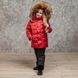 Дитячий зимовий костюм з натуральної опушенням в червоному кольорі для дівчинки W-079-21 red girl фото 5