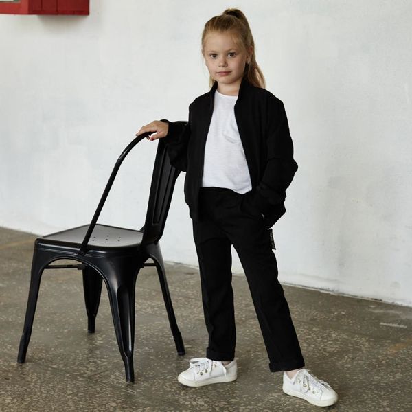 Дитячий шкільний костюм для дівчаток у чорному кольорі S-027-21 black фото