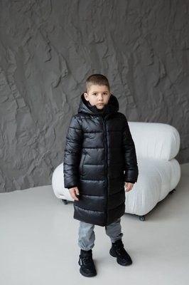 Зимове пальто чорного кольору для хлопців та дівчат W-008-26 BLACK фото