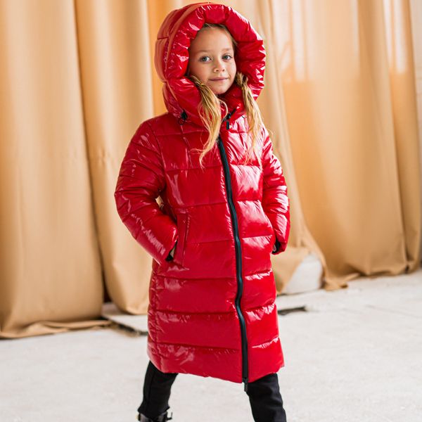 Дитяче, підліткове зимове пальто для дівчинки w-071-20 red girl фото