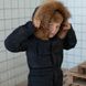 Підліткове зимове пальто на хлопчика чорного кольору з натуральним хутром W-018-17 black фото 1