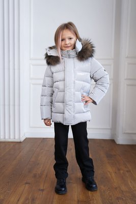Дитяча зимова куртка білого кольору на дівчинку 10000230 фото