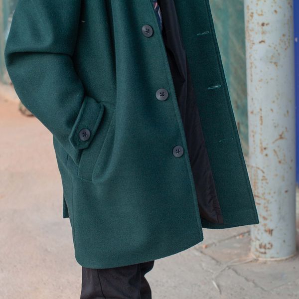 Підліткове кашемірове пальто зеленого кольору на хлопчика C-0015-19 green фото