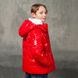 Демісезонна червона куртка на підлітка з лакової плащової тканини J-21-20 RED фото 4