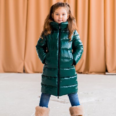 Дитяче підліткове зимове пальто для дівчинки W-072-20 GREEN GIRL фото