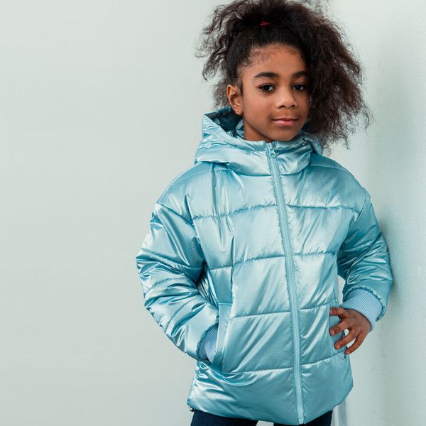Демісезонна дитяча куртка для дівчинки в блакитному кольорі J-23-21 light blue фото