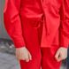 Дитячий костюм з льону для хлопчиків в червоному кольорі S-55-21 red boys фото 2