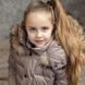 Дитячий зимовий костюм з натуральної опушенням в бежевому кольорі для дівчинки W-079-21 beige girl фото 3