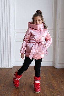Детская зимняя куртка розового цвета на девочку 10000140 фото